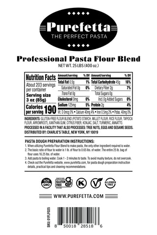 Professional Pasta Flour Blend: 25 lb. Commercial Size (1 case) - Purefetta